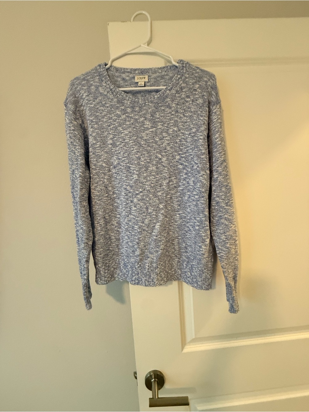 J.Crew Blue White Marl Knit Crewneck Sweater Size L | Quiet Luxury Coastal🩷 - Picture 2 of 8